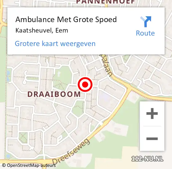 Locatie op kaart van de 112 melding: Ambulance Met Grote Spoed Naar Kaatsheuvel, Eem op 26 april 2018 21:29
