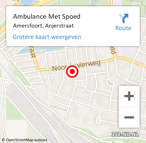 Locatie op kaart van de 112 melding: Ambulance Met Spoed Naar Amersfoort, Anjerstraat op 27 april 2018 01:22