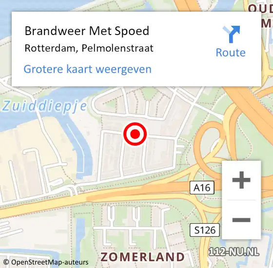 Locatie op kaart van de 112 melding: Brandweer Met Spoed Naar Rotterdam, Pelmolenstraat op 27 april 2018 04:02