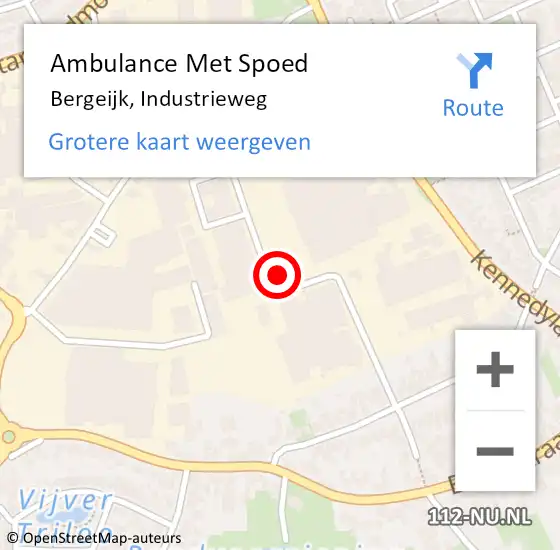 Locatie op kaart van de 112 melding: Ambulance Met Spoed Naar Bergeijk, Industrieweg op 27 april 2018 11:48