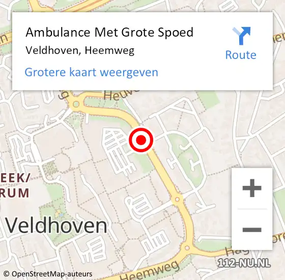 Locatie op kaart van de 112 melding: Ambulance Met Grote Spoed Naar Veldhoven, Heemweg op 27 april 2018 13:32