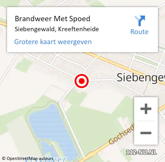 Locatie op kaart van de 112 melding: Brandweer Met Spoed Naar Siebengewald, Kreeftenheide op 27 april 2018 14:03