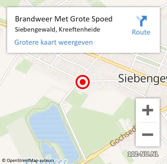 Locatie op kaart van de 112 melding: Brandweer Met Grote Spoed Naar Siebengewald, Kreeftenheide op 27 april 2018 14:05