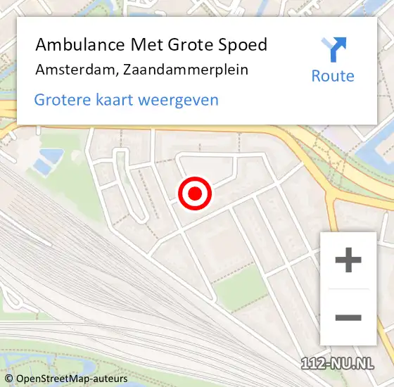 Locatie op kaart van de 112 melding: Ambulance Met Grote Spoed Naar Amsterdam, Zaandammerplein op 27 april 2018 14:38