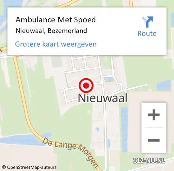 Locatie op kaart van de 112 melding: Ambulance Met Spoed Naar Nieuwaal, Bezemerland op 27 april 2018 15:05
