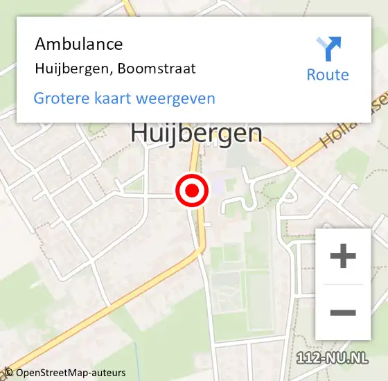 Locatie op kaart van de 112 melding: Ambulance Huijbergen, Boomstraat op 27 april 2018 15:49