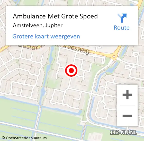 Locatie op kaart van de 112 melding: Ambulance Met Grote Spoed Naar Amstelveen, Jupiter op 27 april 2018 18:14