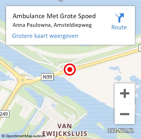 Locatie op kaart van de 112 melding: Ambulance Met Grote Spoed Naar Anna Paulowna, Amsteldiepweg op 29 april 2018 01:51