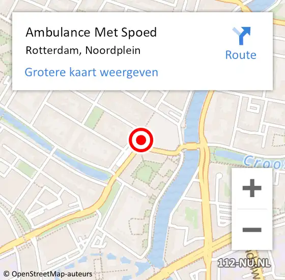 Locatie op kaart van de 112 melding: Ambulance Met Spoed Naar Rotterdam, Noordplein op 29 april 2018 05:32