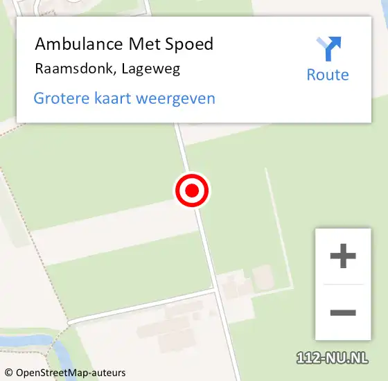 Locatie op kaart van de 112 melding: Ambulance Met Spoed Naar Raamsdonk, Lageweg op 29 april 2018 12:49