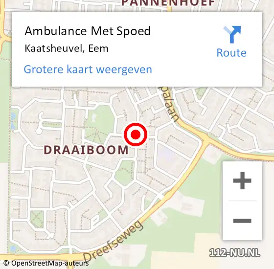 Locatie op kaart van de 112 melding: Ambulance Met Spoed Naar Kaatsheuvel, Eem op 29 april 2018 12:56
