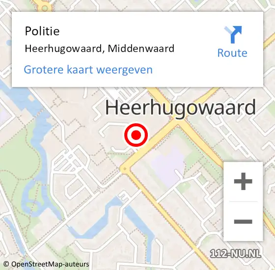 Locatie op kaart van de 112 melding: Politie Heerhugowaard, Middenwaard op 29 april 2018 16:25