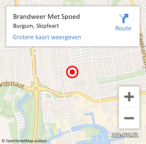 Locatie op kaart van de 112 melding: Brandweer Met Spoed Naar Burgum, Skipfeart op 29 april 2018 17:38