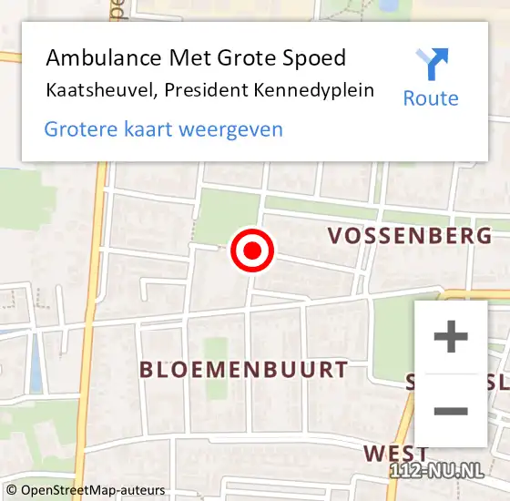 Locatie op kaart van de 112 melding: Ambulance Met Grote Spoed Naar Kaatsheuvel, President Kennedyplein op 29 april 2018 20:23