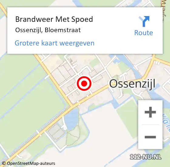 Locatie op kaart van de 112 melding: Brandweer Met Spoed Naar Ossenzijl, Bloemstraat op 30 april 2018 02:00