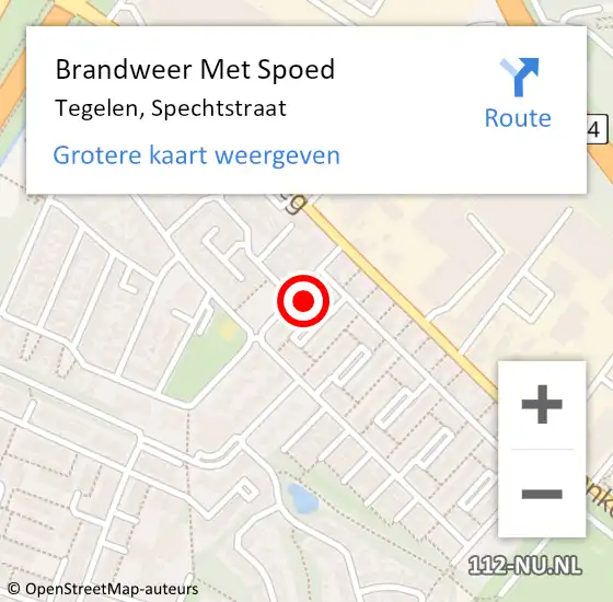 Locatie op kaart van de 112 melding: Brandweer Met Spoed Naar Tegelen, Spechtstraat op 30 april 2018 03:22