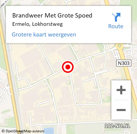 Locatie op kaart van de 112 melding: Brandweer Met Grote Spoed Naar Ermelo, Lokhorstweg op 30 april 2018 13:13