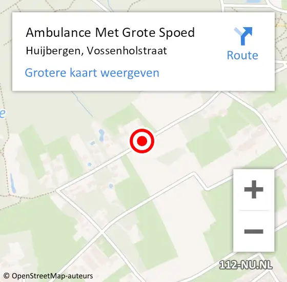 Locatie op kaart van de 112 melding: Ambulance Met Grote Spoed Naar Huijbergen, Vossenholstraat op 30 april 2018 13:49