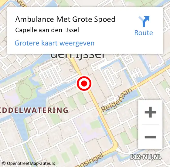 Locatie op kaart van de 112 melding: Ambulance Met Grote Spoed Naar Capelle aan den IJssel op 30 april 2018 14:09