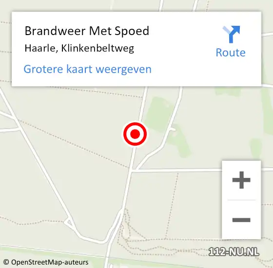 Locatie op kaart van de 112 melding: Brandweer Met Spoed Naar Haarle, Klinkenbeltweg op 30 april 2018 19:03