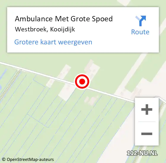 Locatie op kaart van de 112 melding: Ambulance Met Grote Spoed Naar Westbroek, Kooijdijk op 30 april 2018 22:38