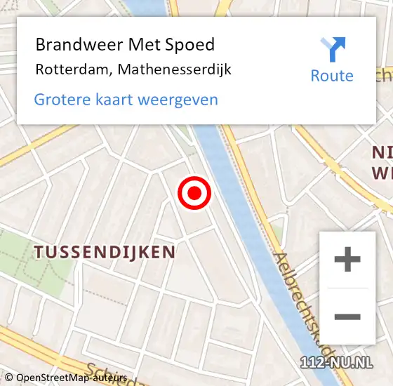 Locatie op kaart van de 112 melding: Brandweer Met Spoed Naar Rotterdam, Mathenesserdijk op 30 april 2018 23:25