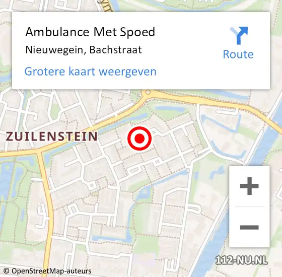 Locatie op kaart van de 112 melding: Ambulance Met Spoed Naar Nieuwegein, Bachstraat op 30 april 2018 23:40