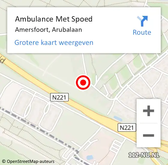 Locatie op kaart van de 112 melding: Ambulance Met Spoed Naar Amersfoort, Arubalaan op 1 mei 2018 13:55