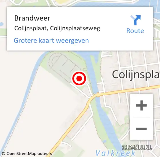Locatie op kaart van de 112 melding: Brandweer Colijnsplaat, Colijnsplaatseweg op 1 mei 2018 19:32