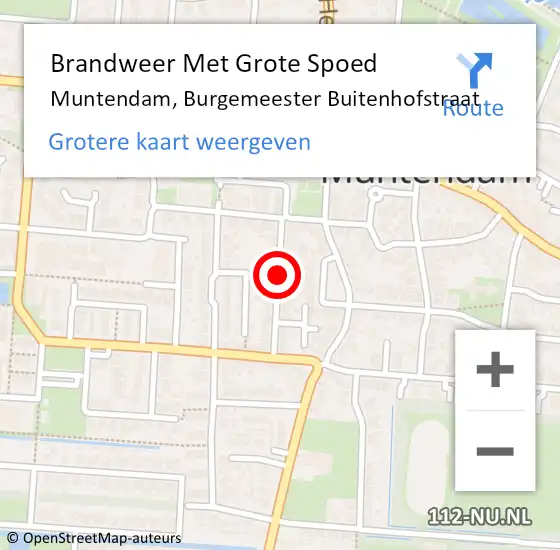 Locatie op kaart van de 112 melding: Brandweer Met Grote Spoed Naar Muntendam, Burgemeester Buitenhofstraat op 2 mei 2018 01:39