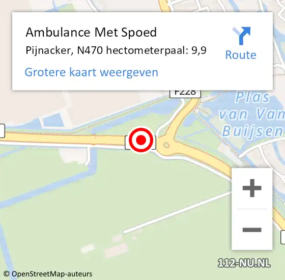 Locatie op kaart van de 112 melding: Ambulance Met Spoed Naar Pijnacker, N470 hectometerpaal: 9,9 op 2 mei 2018 10:26