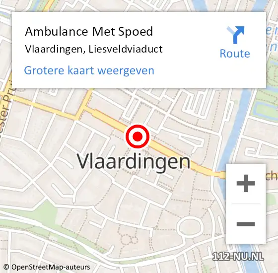 Locatie op kaart van de 112 melding: Ambulance Met Spoed Naar Vlaardingen, Liesveldviaduct op 2 mei 2018 11:59