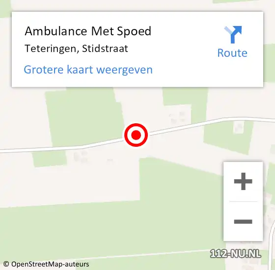 Locatie op kaart van de 112 melding: Ambulance Met Spoed Naar Teteringen, Stidstraat op 2 mei 2018 13:47