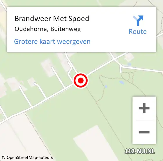 Locatie op kaart van de 112 melding: Brandweer Met Spoed Naar Oudehorne, Buitenweg op 2 mei 2018 15:01