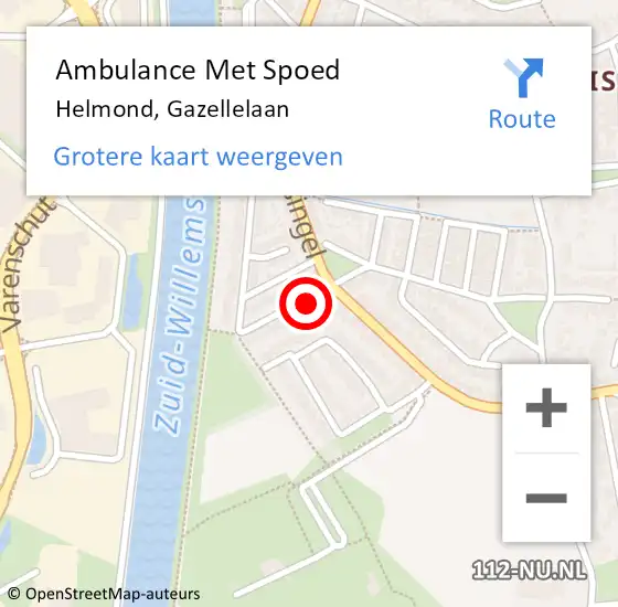 Locatie op kaart van de 112 melding: Ambulance Met Spoed Naar Helmond, Gazellelaan op 2 mei 2018 18:49