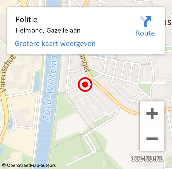 Locatie op kaart van de 112 melding: Politie Helmond, Gazellelaan op 2 mei 2018 18:52