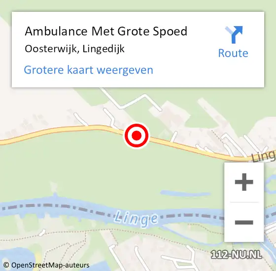 Locatie op kaart van de 112 melding: Ambulance Met Grote Spoed Naar Oosterwijk, Lingedijk op 2 mei 2018 18:57