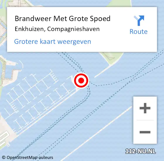 Locatie op kaart van de 112 melding: Brandweer Met Grote Spoed Naar Enkhuizen, Compagnieshaven op 3 mei 2018 02:09