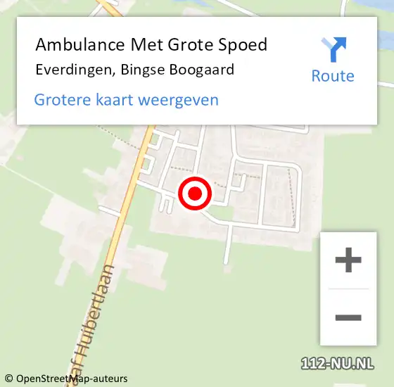 Locatie op kaart van de 112 melding: Ambulance Met Grote Spoed Naar Everdingen, Bingse Boogaard op 3 mei 2018 06:52