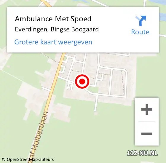 Locatie op kaart van de 112 melding: Ambulance Met Spoed Naar Everdingen, Bingse Boogaard op 3 mei 2018 07:26