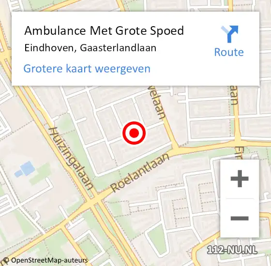 Locatie op kaart van de 112 melding: Ambulance Met Grote Spoed Naar Eindhoven, Gaasterlandlaan op 3 mei 2018 14:23