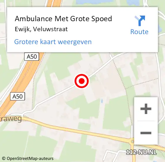 Locatie op kaart van de 112 melding: Ambulance Met Grote Spoed Naar Ewijk, Veluwstraat op 3 mei 2018 20:35