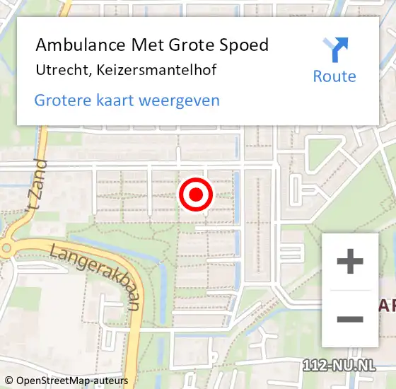 Locatie op kaart van de 112 melding: Ambulance Met Grote Spoed Naar Utrecht, Keizersmantelhof op 3 mei 2018 22:30