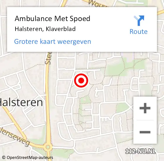 Locatie op kaart van de 112 melding: Ambulance Met Spoed Naar Halsteren, Klaverblad op 4 mei 2018 00:04