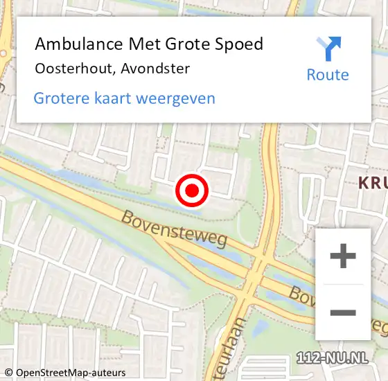Locatie op kaart van de 112 melding: Ambulance Met Grote Spoed Naar Oosterhout, Avondster op 4 mei 2018 10:28