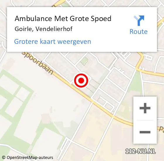 Locatie op kaart van de 112 melding: Ambulance Met Grote Spoed Naar Goirle, Vendelierhof op 4 mei 2018 20:37