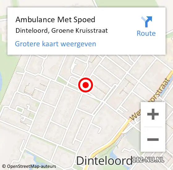 Locatie op kaart van de 112 melding: Ambulance Met Spoed Naar Dinteloord, Groene Kruisstraat op 5 mei 2018 14:23