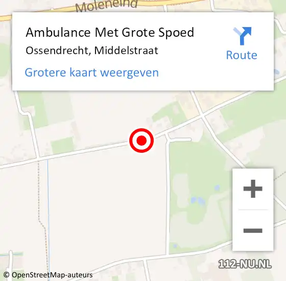 Locatie op kaart van de 112 melding: Ambulance Met Grote Spoed Naar Ossendrecht, Middelstraat op 5 mei 2018 23:24