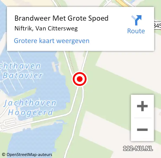 Locatie op kaart van de 112 melding: Brandweer Met Grote Spoed Naar Niftrik, Van Cittersweg op 6 mei 2018 00:35