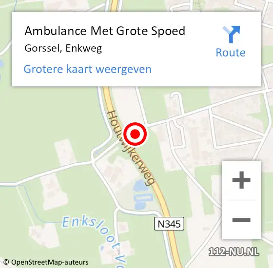 Locatie op kaart van de 112 melding: Ambulance Met Grote Spoed Naar Gorssel, Enkweg op 6 mei 2018 14:01
